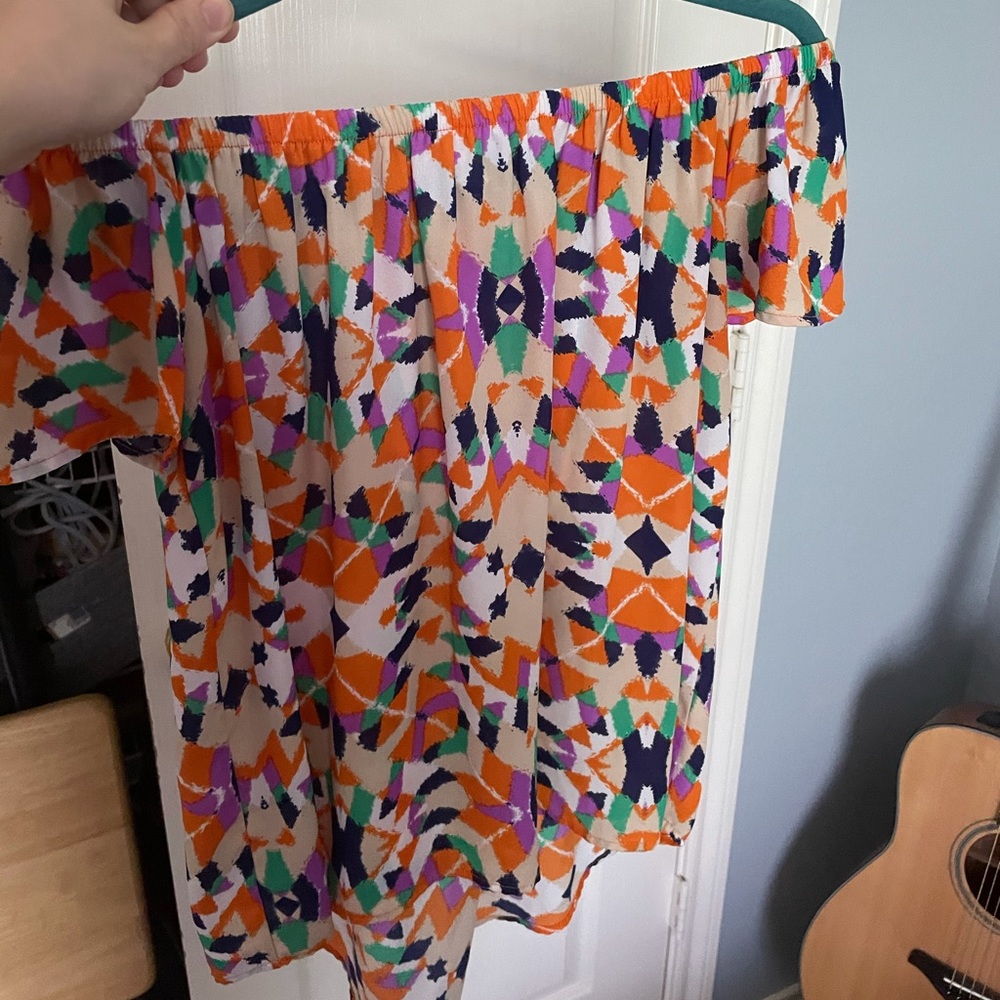 Francesca’s Orange off the shoulder blouse top